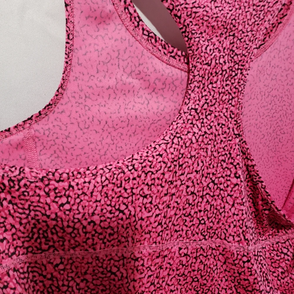 Nike Drifit Pink Cheetah Print Racer Back Tank Large - Picture 8 of 12